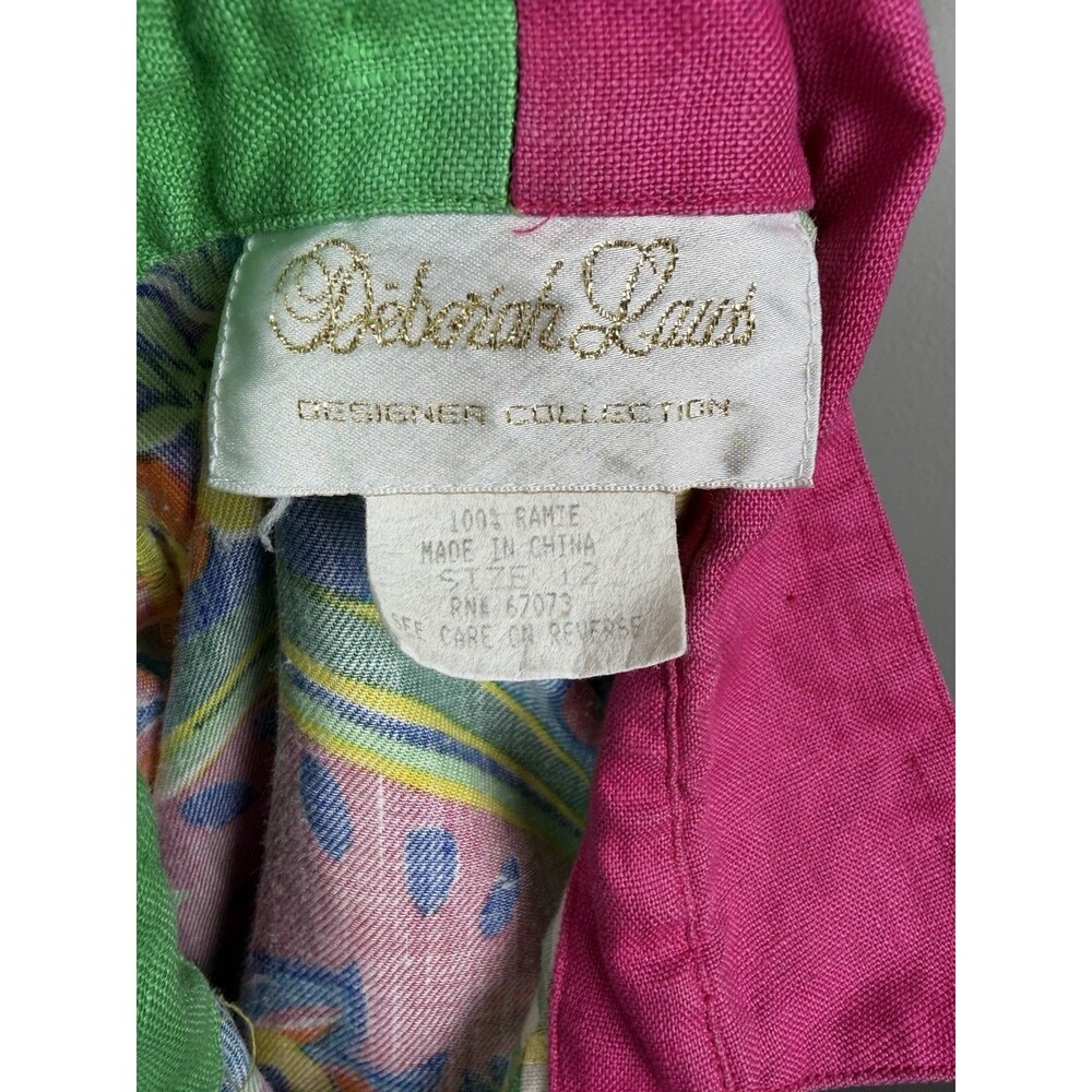 Victor Costa Designer Collection Colorful Patchwork Shirt Womens Size 12 Ramee - Picture 3 of 16